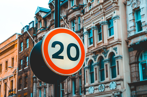 number twenty traffic sign at london