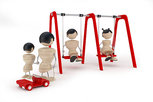 istock Funny group kids in playground 91812428