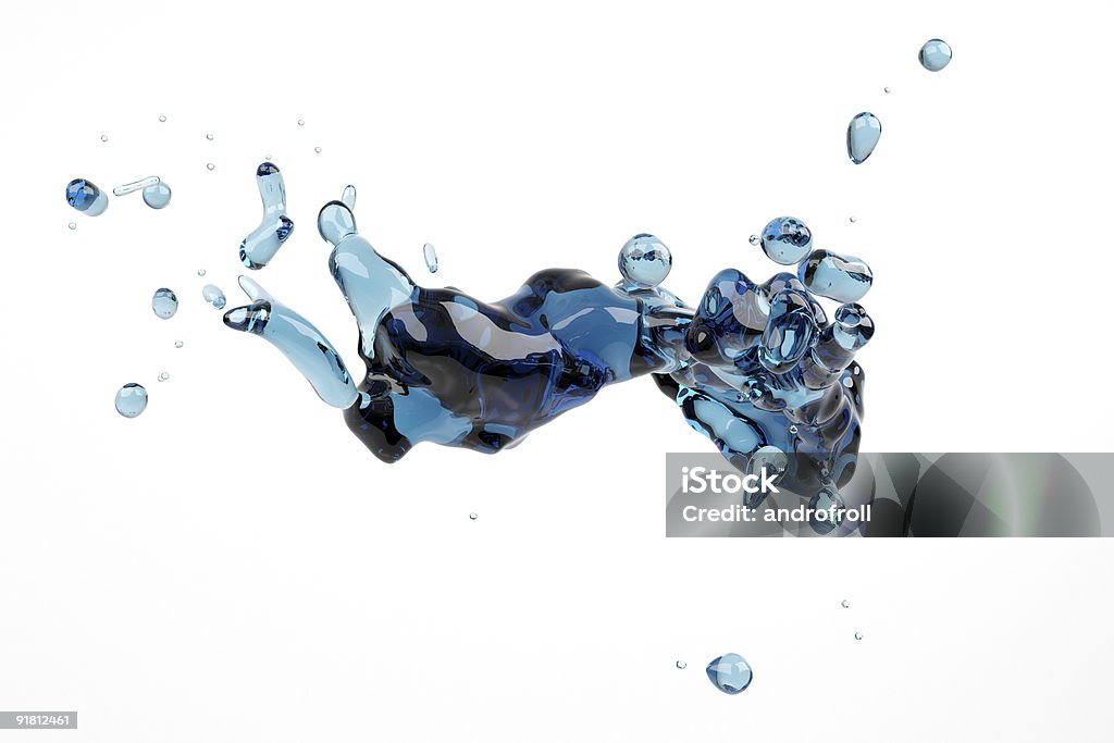 幻想的な抽象的なスプラッシュとバブル液、水 - 3Dのロイヤリティフリーストックフォト