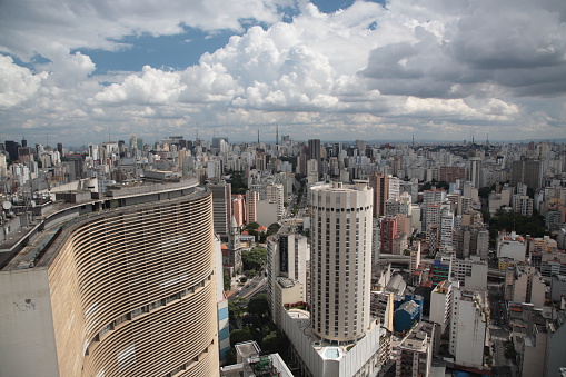 Landscape of Sao Paulo, Brazil. Seen from the tallest building of Sao Paulo.