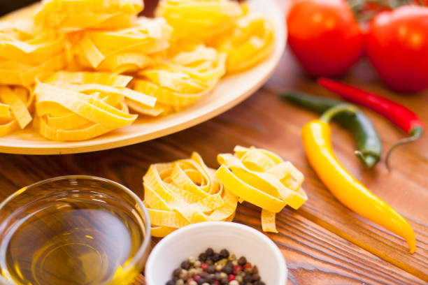 istock Cooking ingredients on a wooden table 918127688