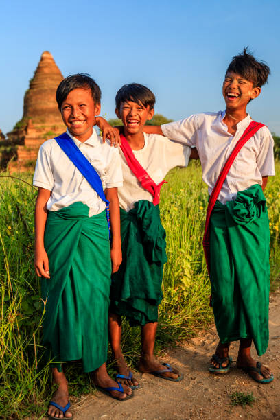 istock Young Burmese schoolboys in Bagan, Myanmar 918128398