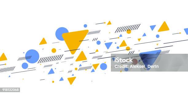 Sfondo Geometrico Astratto Retrò Il Poster Con Le Figure Piatte - Immagini vettoriali stock e altre immagini di Sport