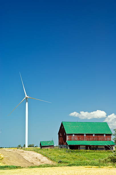 Windmill farm stock photo