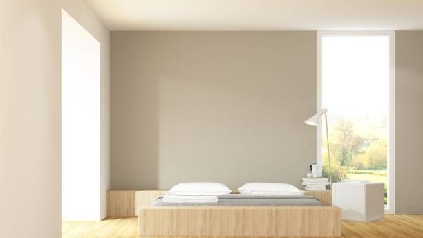 istock The interior hotel bedroom space 3d rendering and nature view 918134982