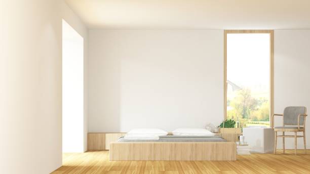 istock The interior hotel bedroom space 3d rendering and nature view 918135552