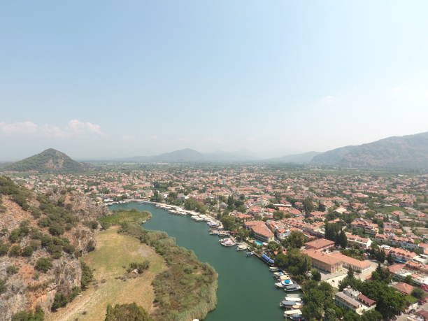 istock Dalyan district over the top from a drone camera 918136130