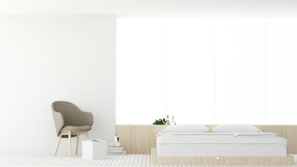istock The interior hotel bedroom space 3d rendering 918139474