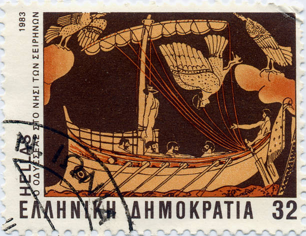 istock Greek Odysseus and Sirens Stamp 91814089