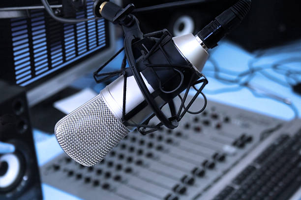 istock A close-up of a microphone in a radio studio 91814505