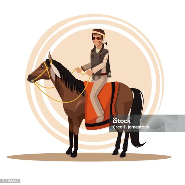 American Indians Cartoon Stock Illustration - Download Image Now - Adult, American Culture, Ancient