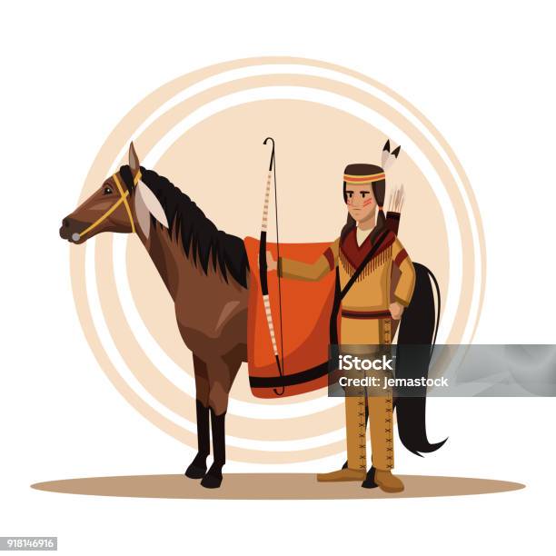 American Indians Cartoon Stock Illustration - Download Image Now - Adult, American Culture, Ancient