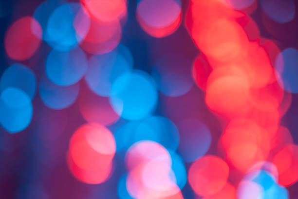 istock Defocused blue and red lights great as background 918150664