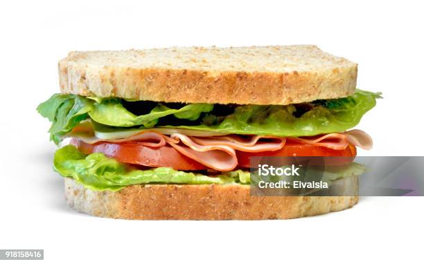 Delicious Ham And Cheese Sandwich Stock Photo - Download Image Now - Sandwich, Cut Out, Ham