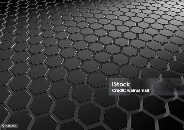 Preto Hexagons - Fotografias de stock e mais imagens de Abstrato - Abstrato, Aço, Conceito