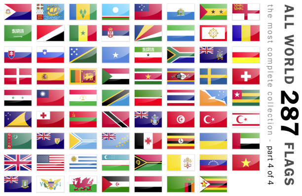 dünya 287 bayrakları - bölüm 4 / 4 - england senegal stock illustrations