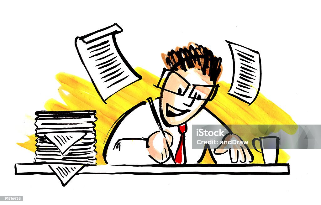 Cartoon Writer Or Businessmen Writing Stock Photo - Download Image Now -  Author, Cartoon, Illustration - iStock