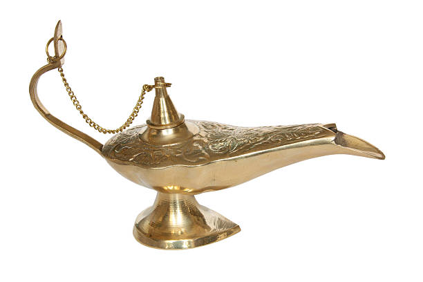 istock Bronze or golden Genie lamp 91816564