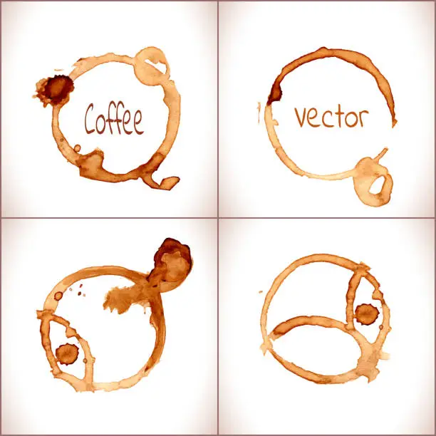 Vector illustration of Vector coffee paint stains, splashes