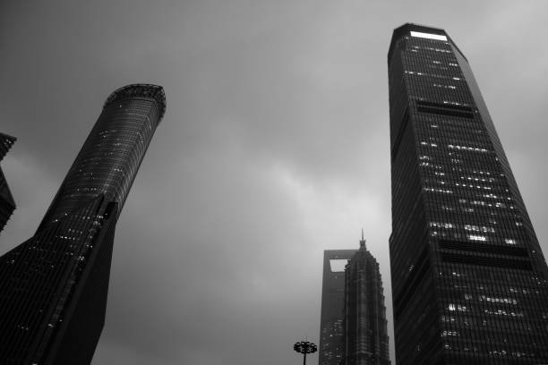 Super tall skyscrapers in Lujiazui, Shanghai, China