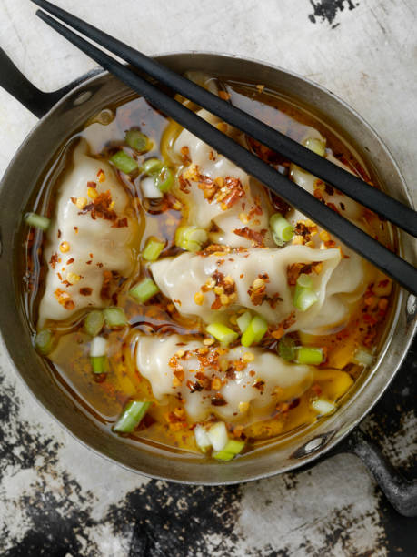 istock Steamed Pork Dumplings in Chili Oil 918170366