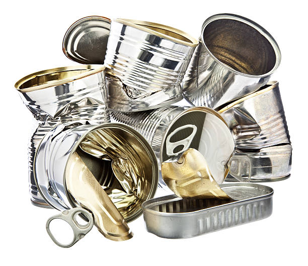 sterty tin puszki - can dented canned food damaged zdjęcia i obrazy z banku zdjęć