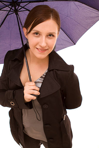 Donna con ombrello - foto stock