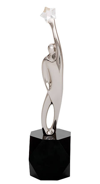 istock Trophy of person holding a star 91817281