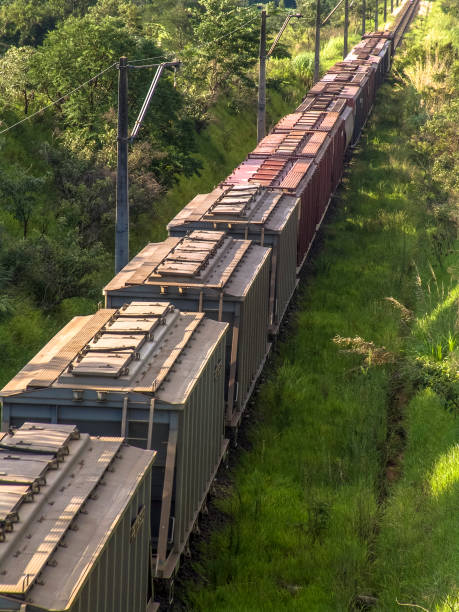 istock Train runs through a narrow gorge in the valley 918173218