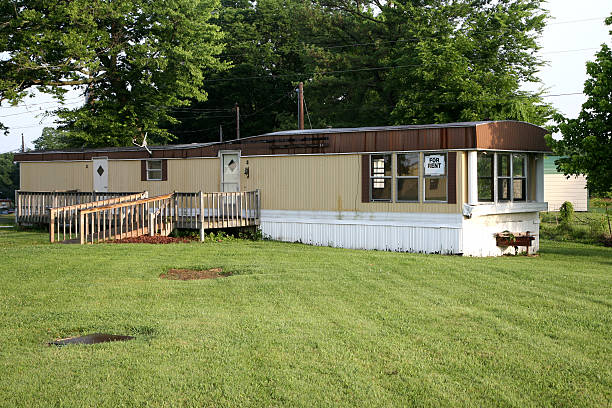Used mobile home for rent stock photo