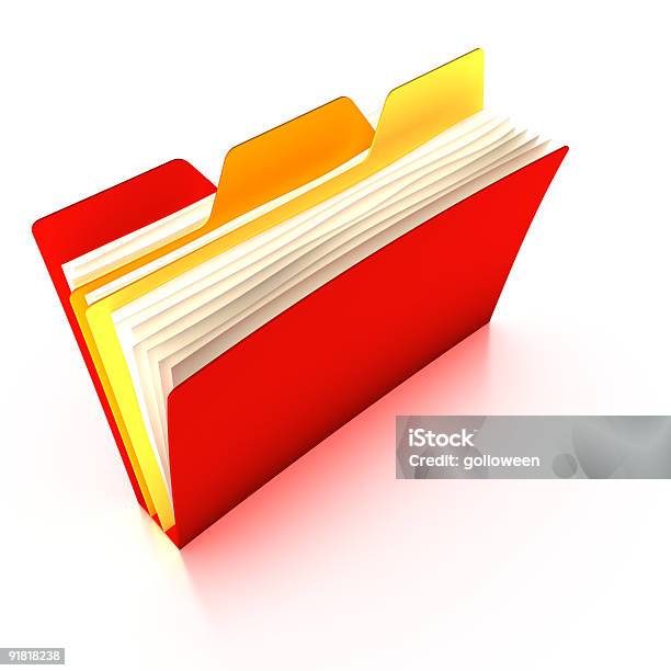 Foto de Tab Pasta Vermelha e mais fotos de stock de Documento - Documento, Ficha - Documento, Figura para recortar