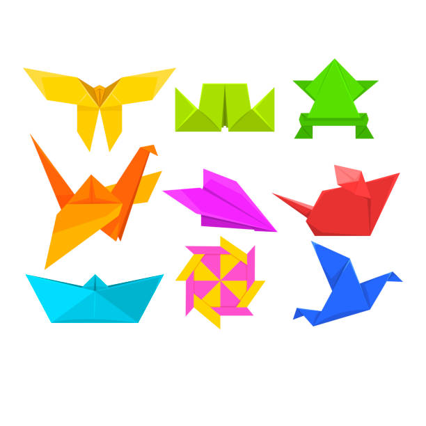 istock Animals origami set, geometric paper animals and birds vector Illustrations 918183174