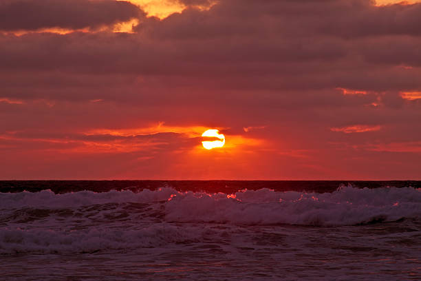 istock Beautiful sunset at the dutch coast in Netherlands 91818835
