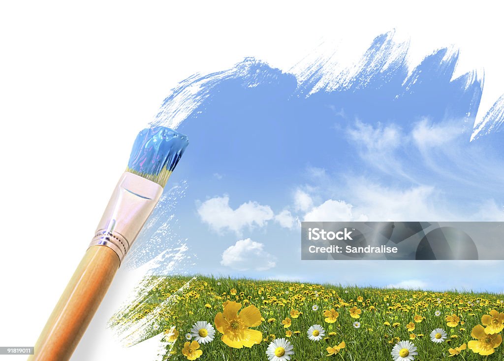 Peindre un champ plein de fleurs sauvages - Photo de Beauté de la nature libre de droits