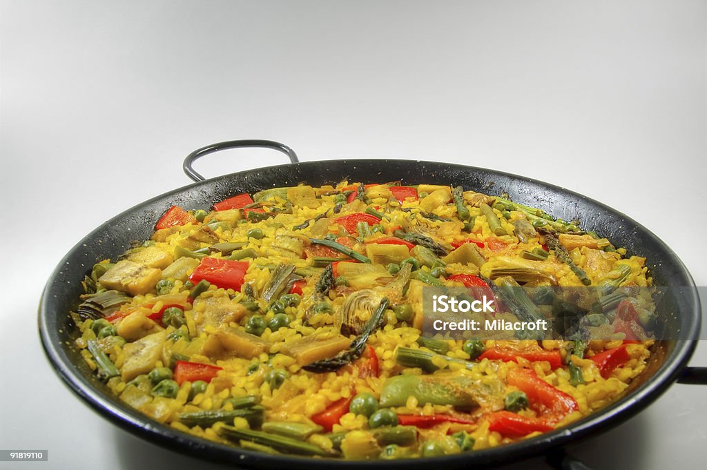 Vegetarianos Paella-espanhol Arroz - Royalty-free Paella Foto de stock