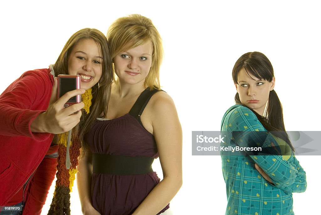 Duas Meninas alienate catty média do seu amigo - Royalty-free Grupo Fechado de Pessoas Foto de stock