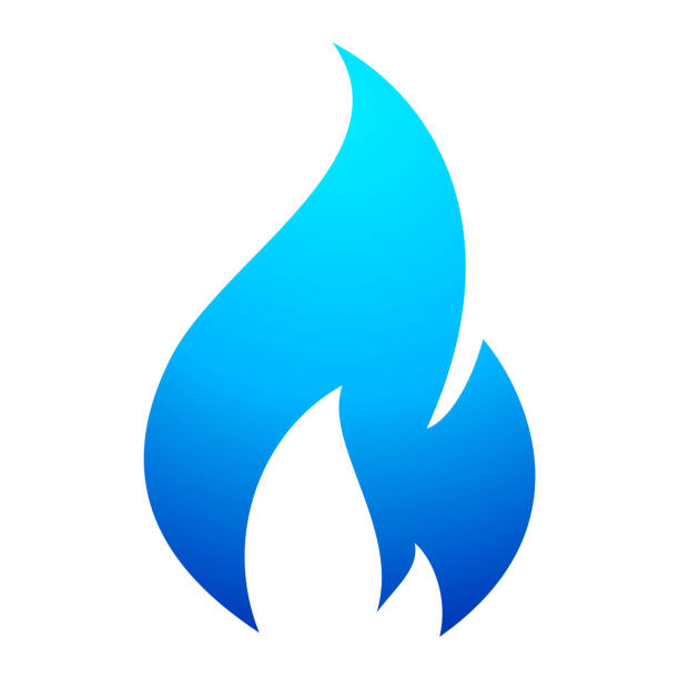 ilustrações de stock, clip art, desenhos animados e ícones de fire flame blue icon - flame symbol simplicity sign