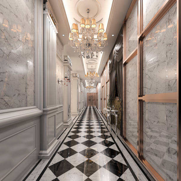 istock 3d rendering luxury hotel reception and classic lounge restaurant 918192072
