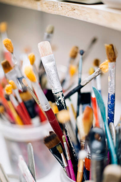 istock Group of brushes from the pottery workshop 918200668