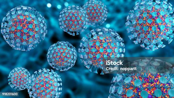Primo Piano Del Virus - Fotografie stock e altre immagini di Virus - Virus, Batterio, Epatite