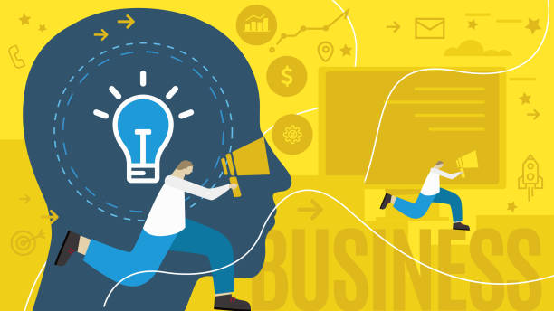 istock Vector creative illustration of business word lettering typography with line icons 918201882