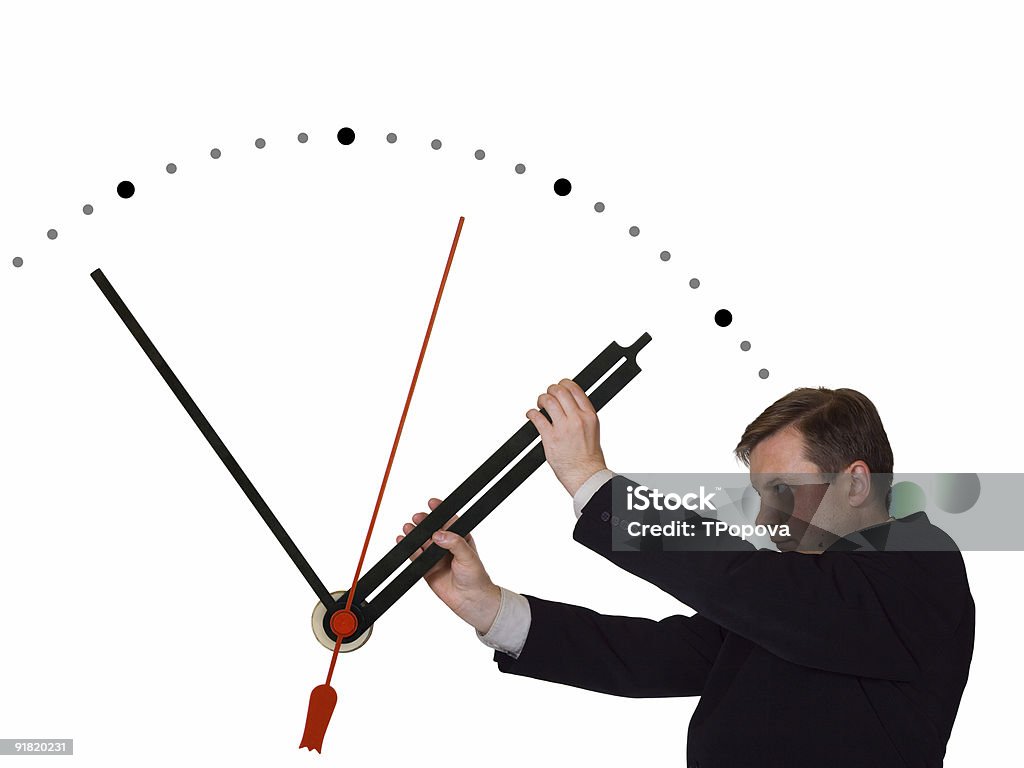 Businessman stop time  Clock Stock Photo