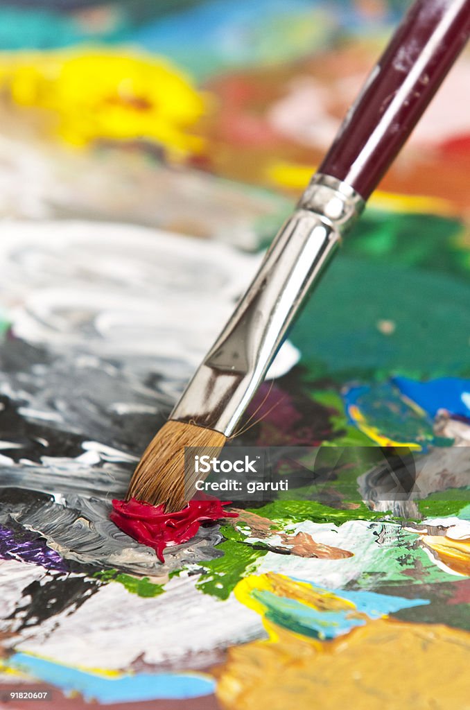 Tavolozza dell'artista - Foto stock royalty-free di Acquerello