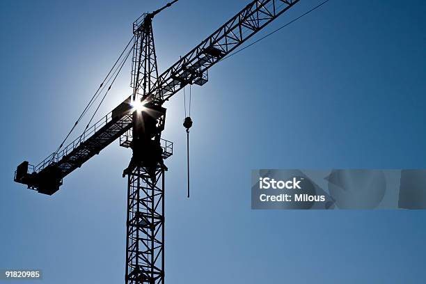 Silueta Cran Foto de stock y más banco de imágenes de Cielo - Cielo, Grúa, Aire libre