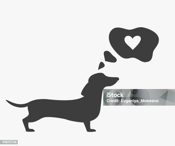 Silhouette Of Dog With Bubble On The White Background Stock Illustration - Download Image Now