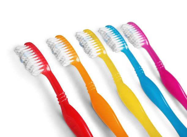 higiena jamy ustnej. - toothbrush dental hygiene dental equipment rainbow zdjęcia i obrazy z banku zdjęć