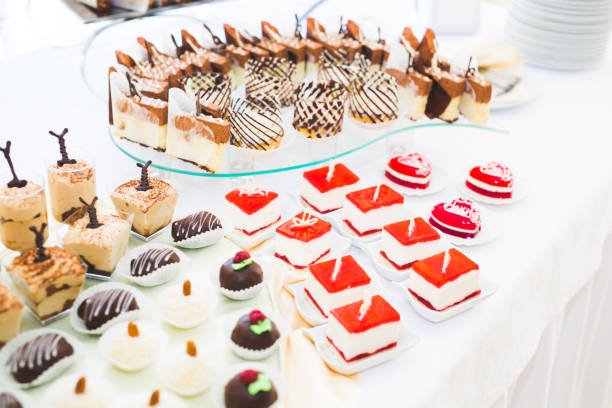 istock Different kinds of baked sweets on a buffet 918215296