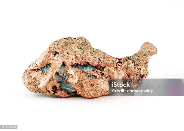 Raw Copper Erz Stockfoto und mehr Bilder von Kupfer - Kupfer, Mineral, Freisteller – Neutraler Hintergrund
