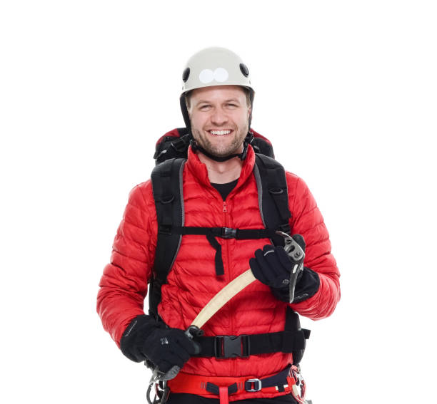 istock Half body of ice climber 918215826