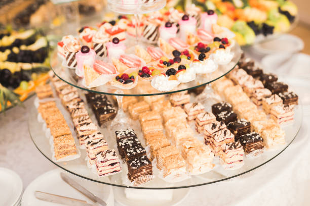 istock Different kinds of baked sweets on a buffet 918218462